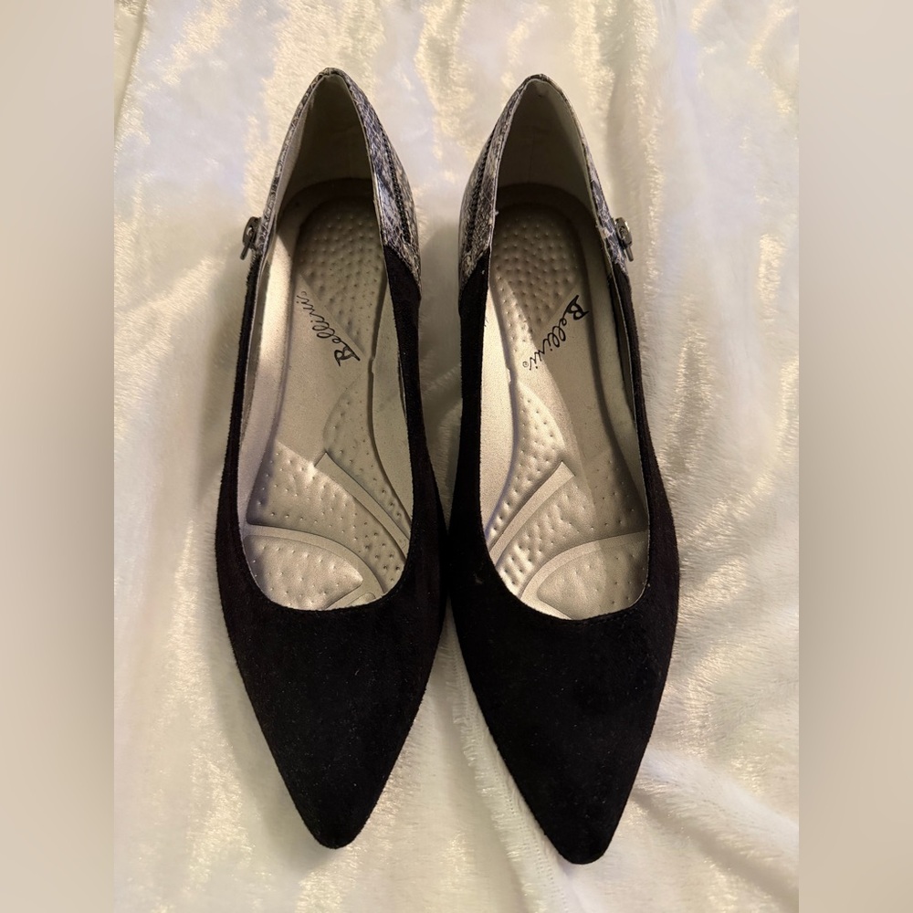 Bellini Black and Silver Women's Flats
